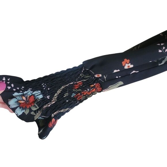 Nannette Red and Black A-line Dress with Bishop Sleeves - Picture 5 of 10